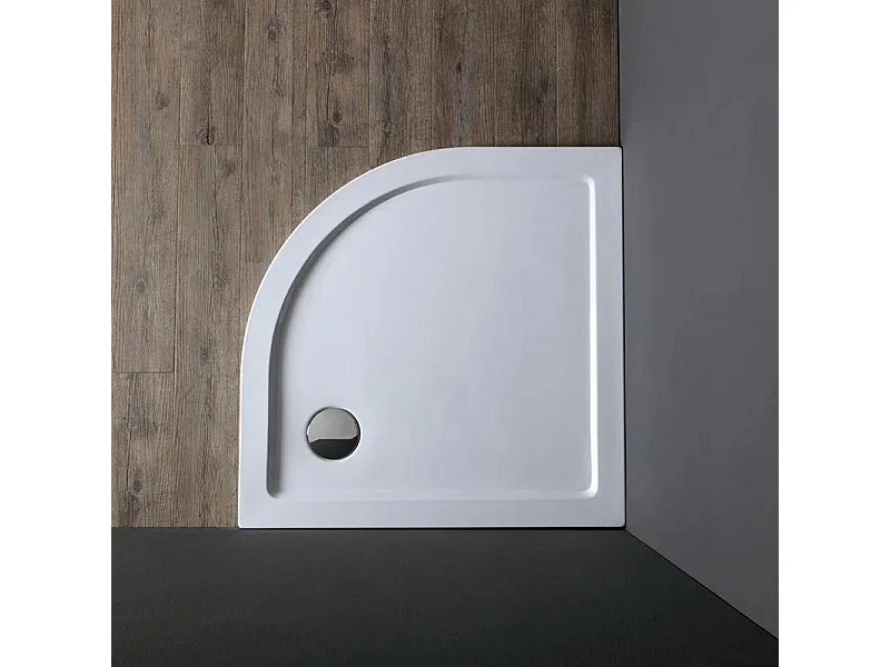 Brodzik narożny półokrągły "Aosta" cienki z akrylu i ABS cm 90x90h