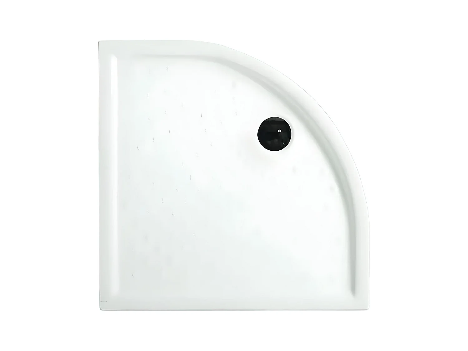 Halfronde witte douchebak "Matera" van antislipkeramiek met opstaande randen 80x80 cm