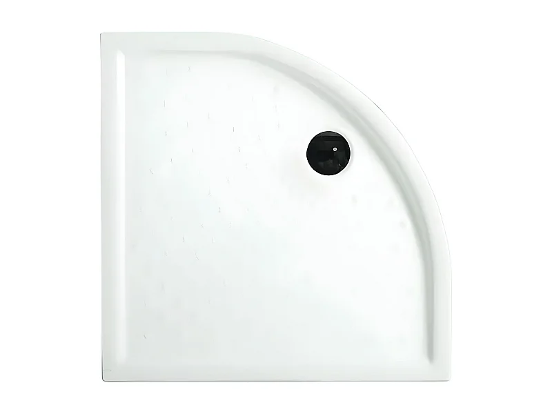 Piatto doccia semicircolare bianco "Matera" in ceramica antiscivolo con bordi rialzati cm 80x80