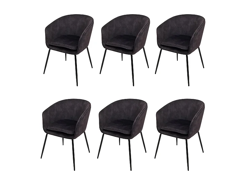 Cadeira de jantar MCW-O28 (conjunto de 6),  cinzento escuro