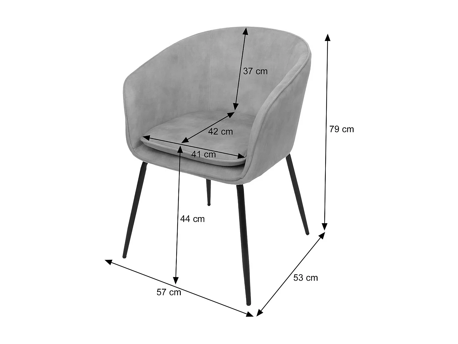 Chaise de salle à manger MCW-O28 (lot de 6),  gris foncé