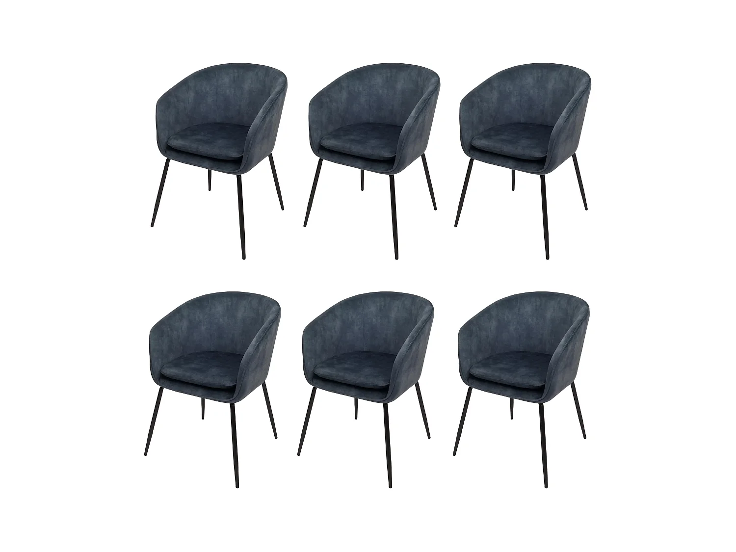 Chaise de salle à manger MCW-O28 (lot de 6),  bleu