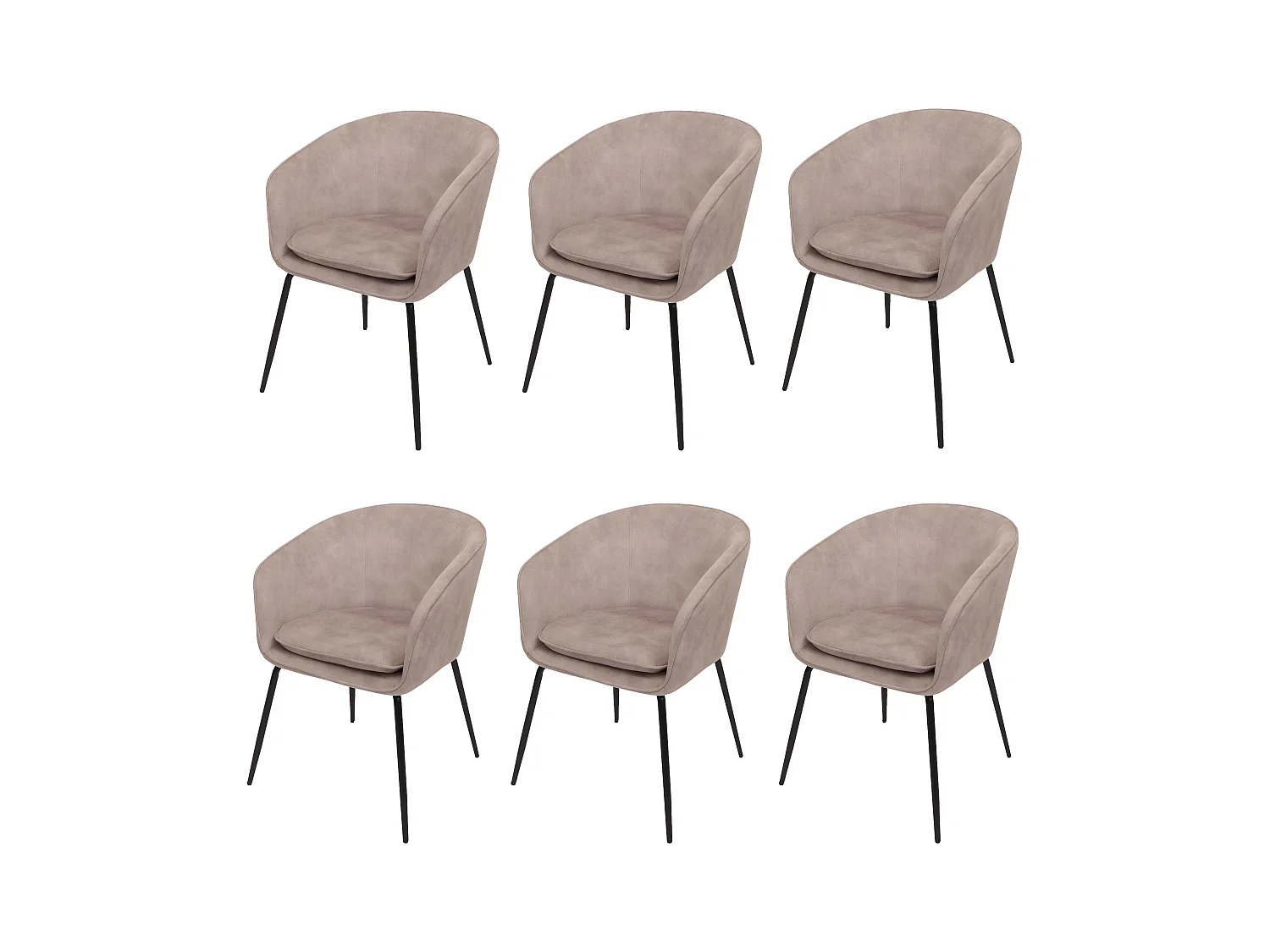 Chaise de salle à manger MCW-O28 (lot de 6),  taupe