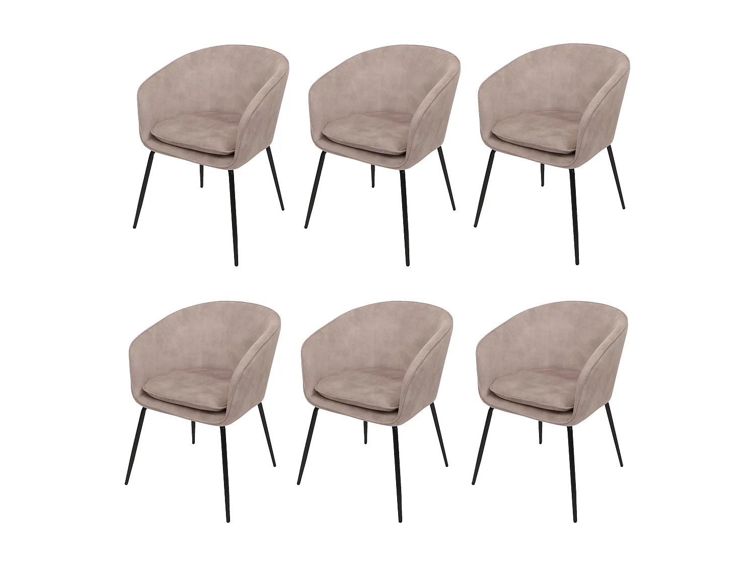 Chaise de salle à manger MCW-O28 (lot de 6),  taupe