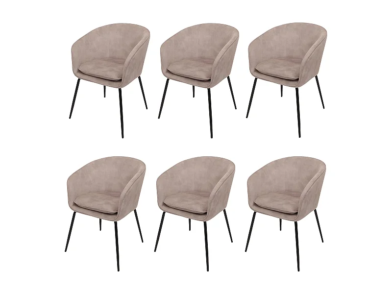 Chaise de salle à manger MCW-O28 (lot de 6),  taupe