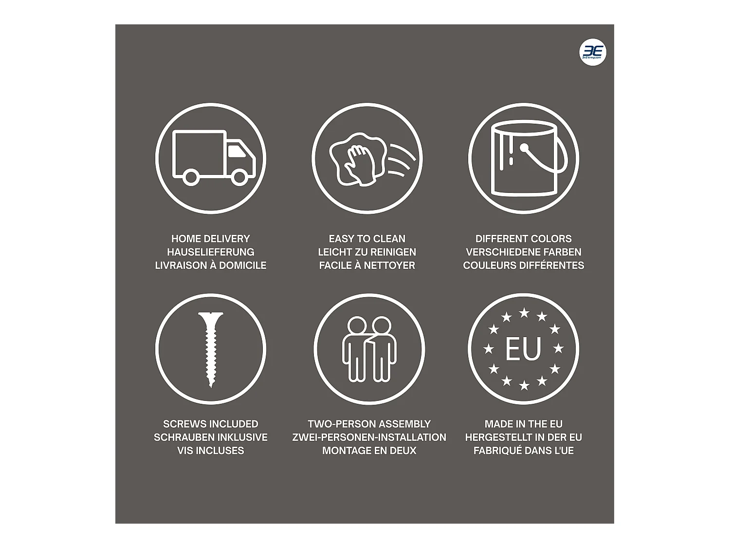 Hangend nachtkastje met lade – gladde voorkant – Kleur: Zwart, 40 x 20 x 16 cm