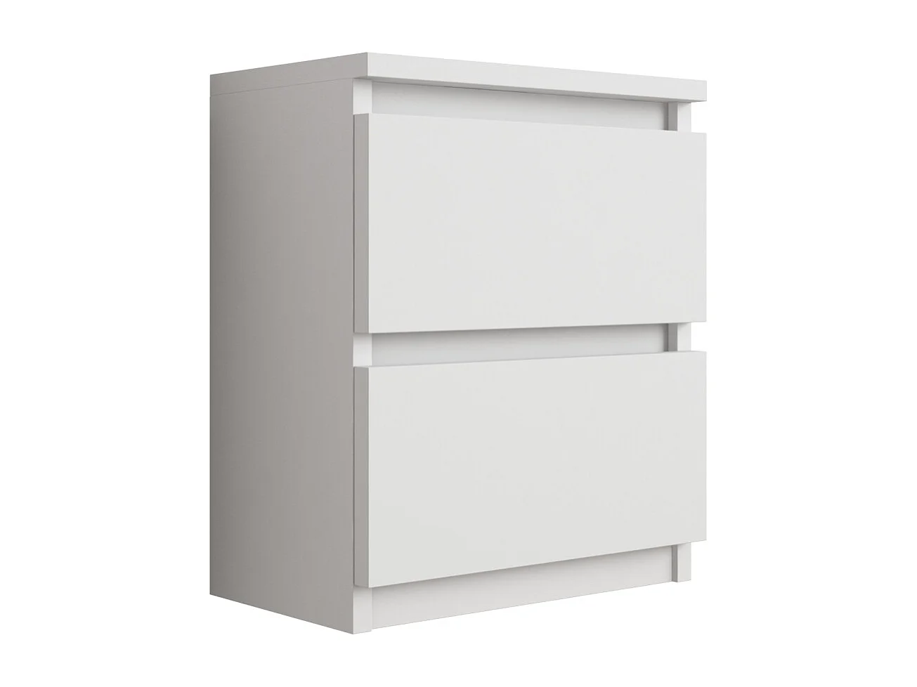 Table de chevet avec deux tiroirs, 45 × 36 × 36 cm, couleur : blanc