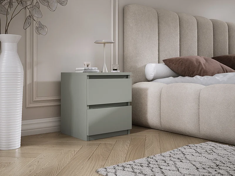 Comodino da appoggio con due cassetti – 45 × 36 × 36 cm – colore: aloe verde