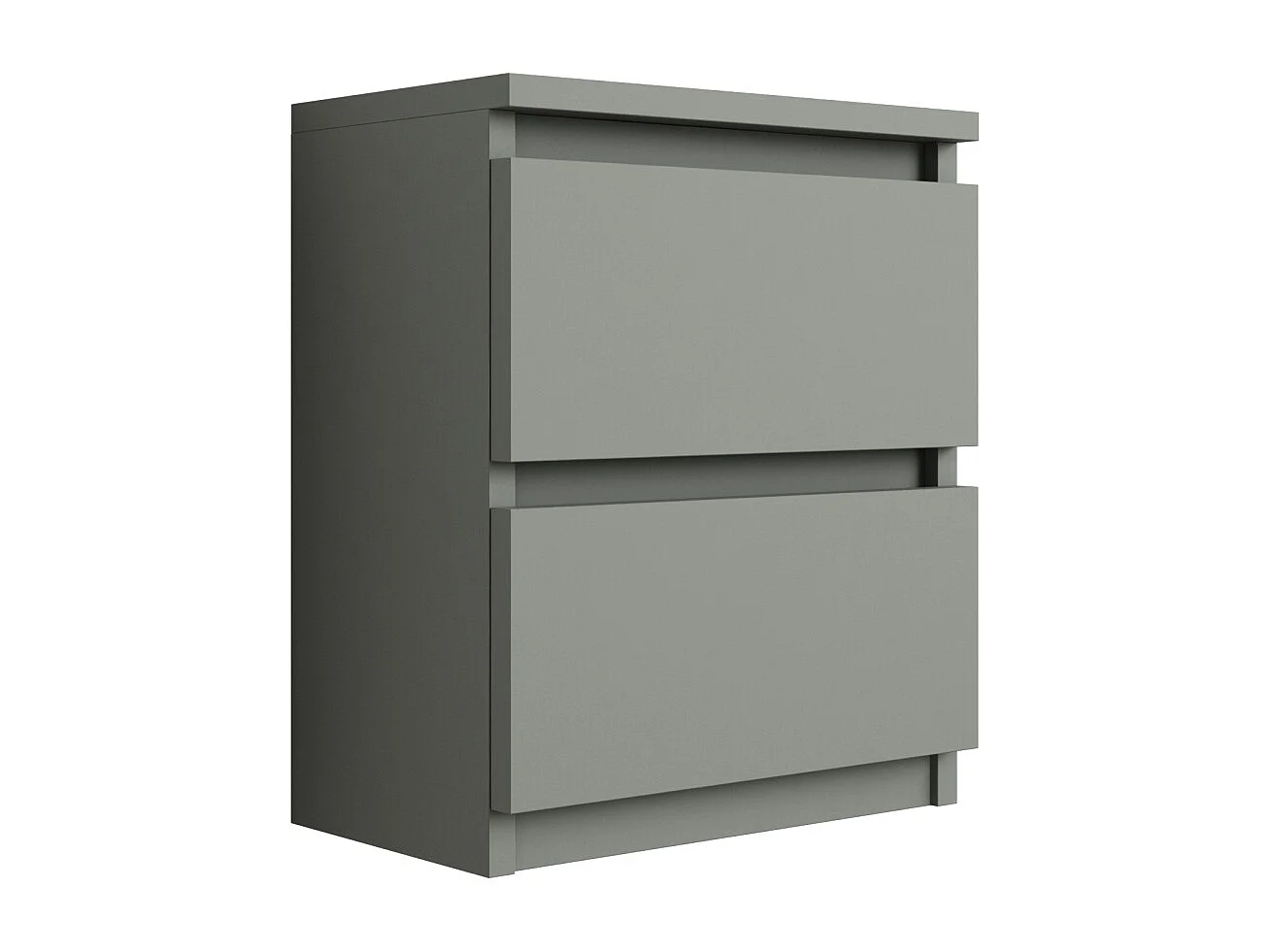 Table de chevet avec deux tiroirs, 45 × 36 × 36 cm, couleur : aloès vert