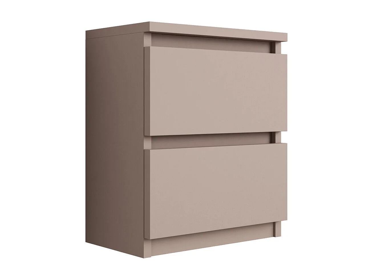 Table de chevet avec deux tiroirs, 45 × 36 × 36 cm, couleur : brun caramel