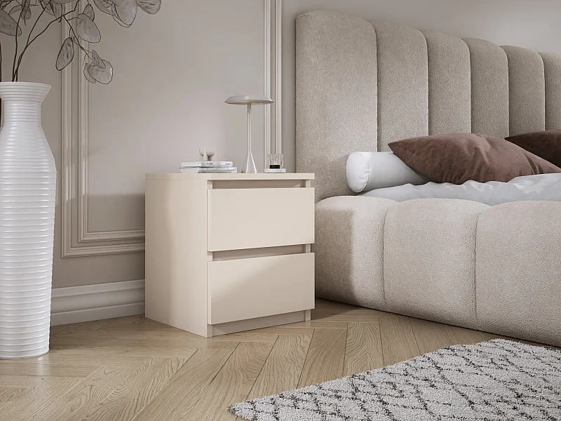 Comodino da appoggio con due cassetti – 45 × 36 × 36 cm – colore: cashmere