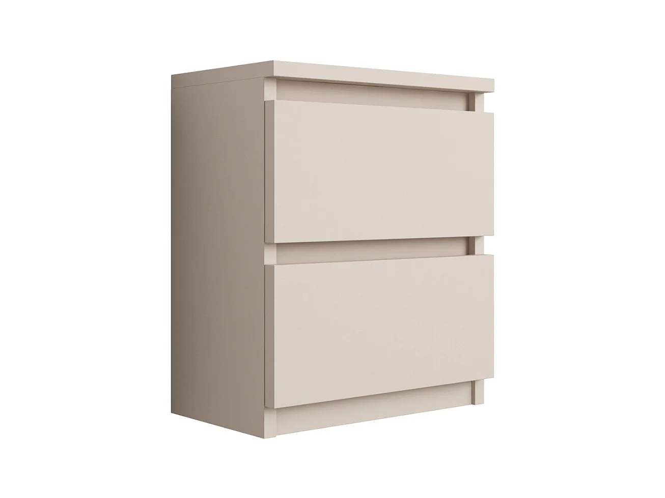 Table de chevet avec deux tiroirs, 45 × 36 × 36 cm, couleur : cachemire