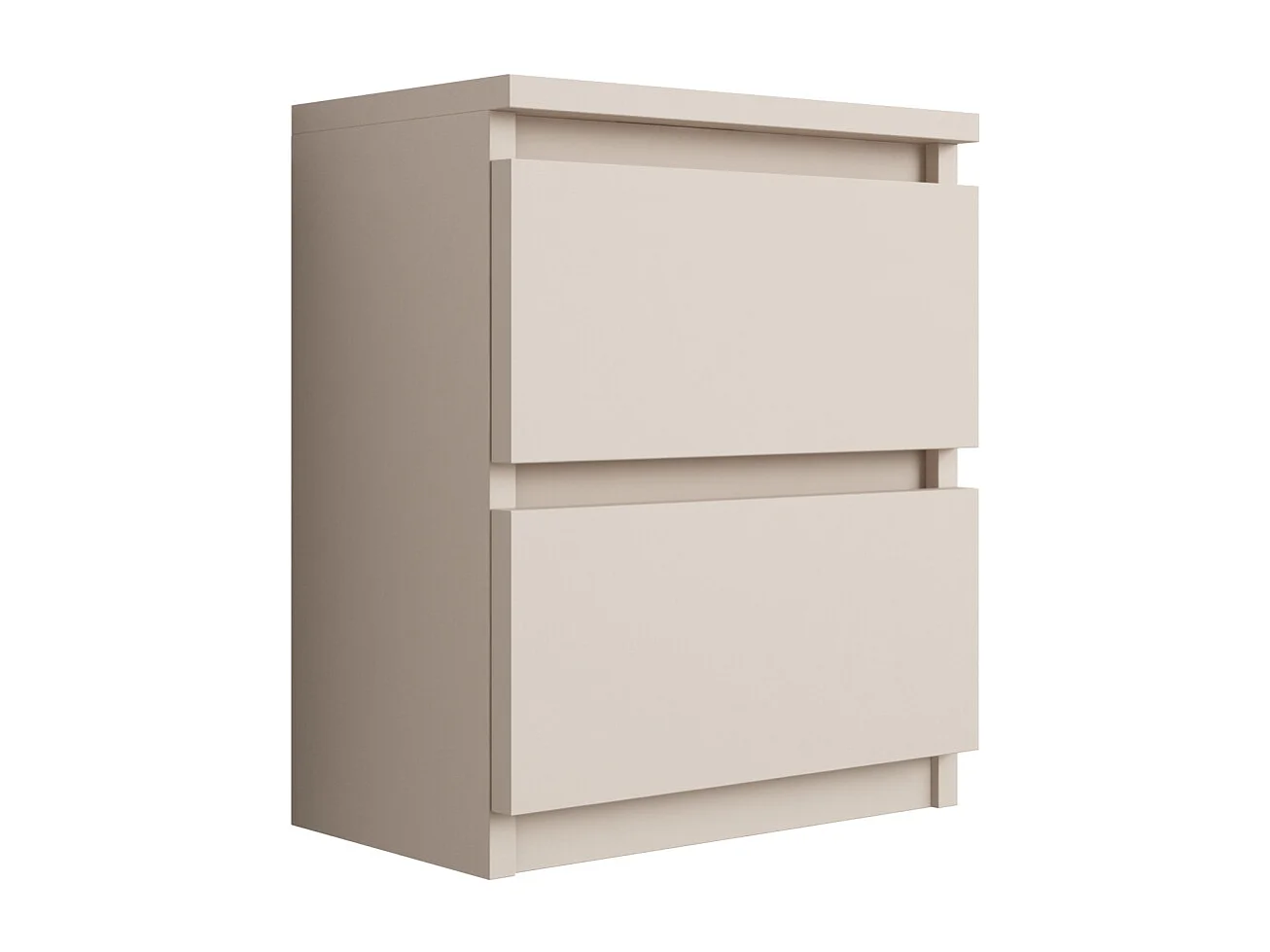 Table de chevet avec deux tiroirs, 45 × 36 × 36 cm, couleur : cachemire