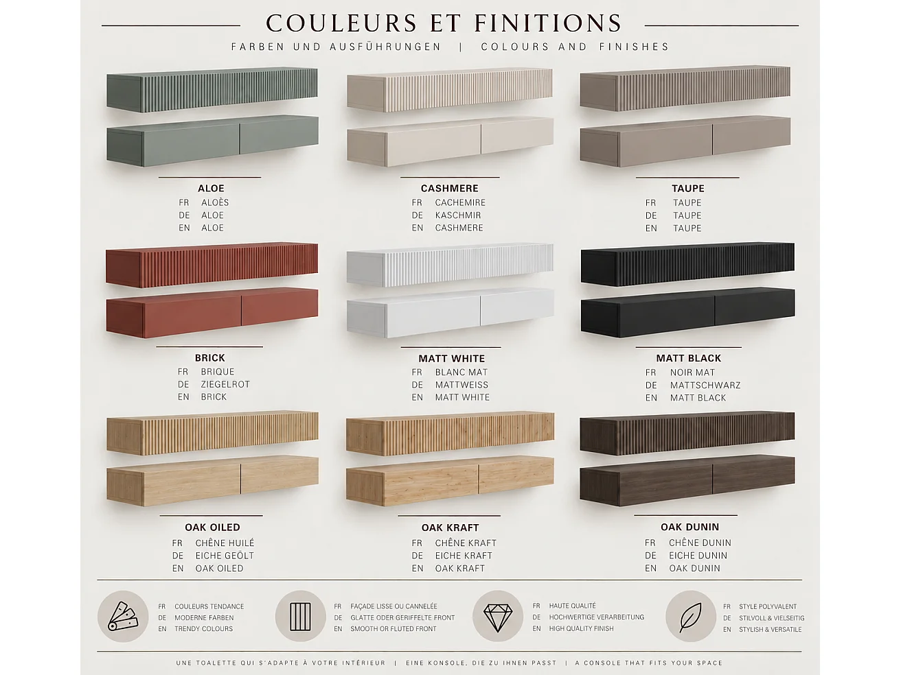 Konsol, farve: hvid MDF, 100 x 39,6 x 16 cm