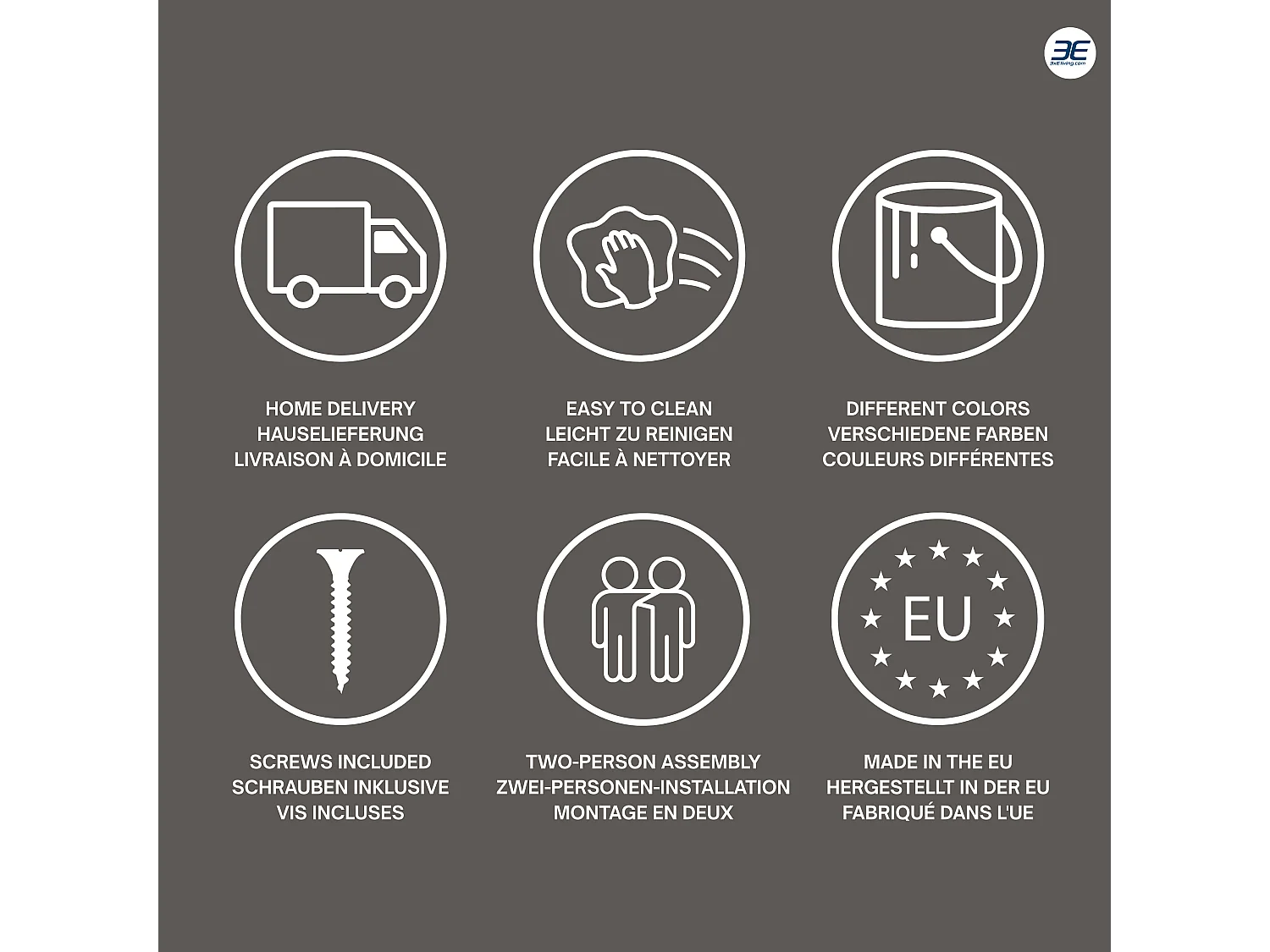 Coiffeuse suspendue avec deux tiroirs, façade lisse - Couleur : brun caramel, 100 x 40 x 16 cm