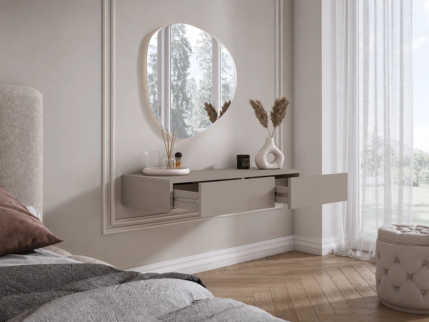 Konsol, farve: taupe, 100 x 39,6 x 16 cm