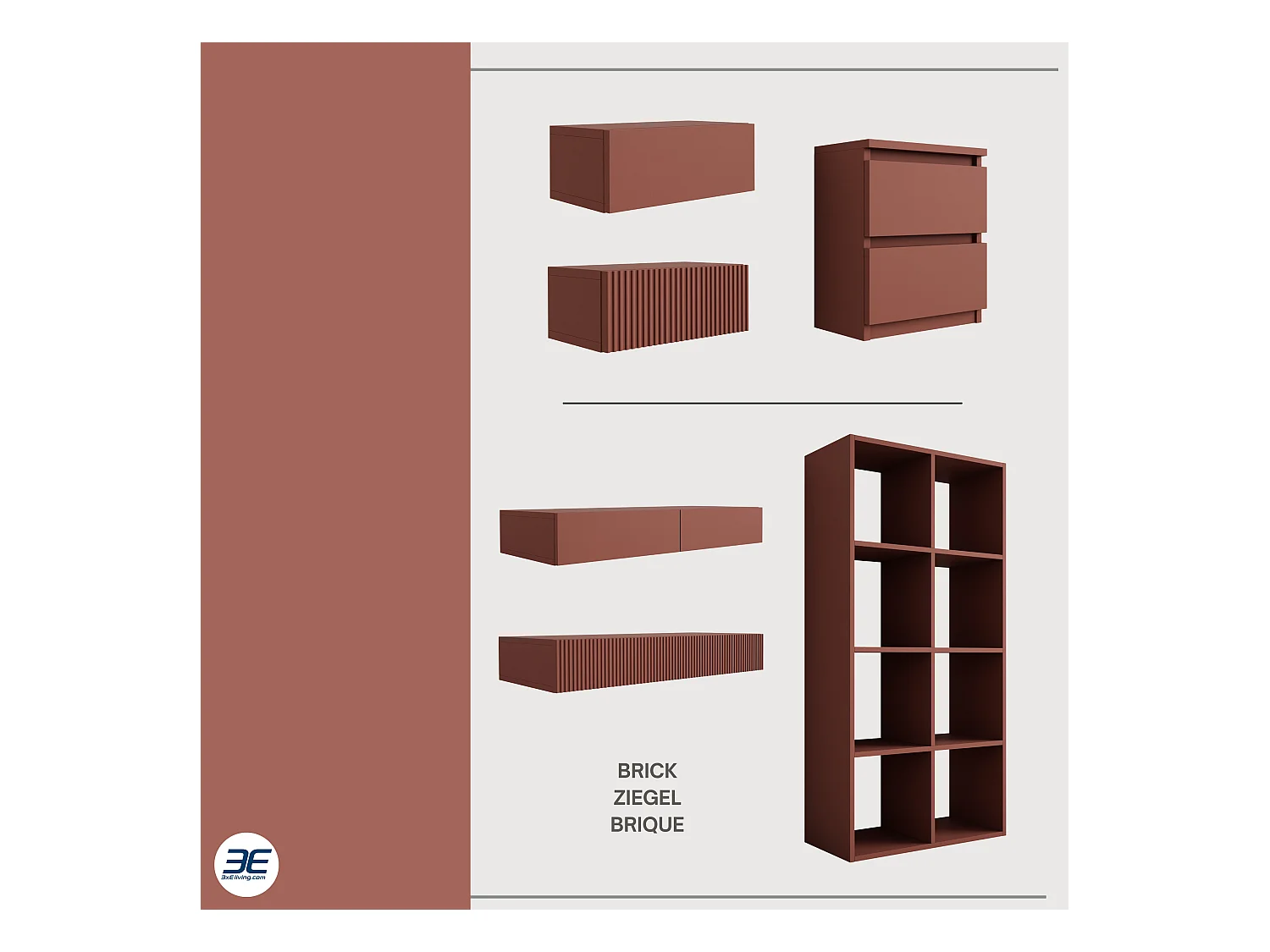 Hangende kaptafel met twee lades, gladde voorkant - Kleur: Zwart, 100 x 40 x 16 cm