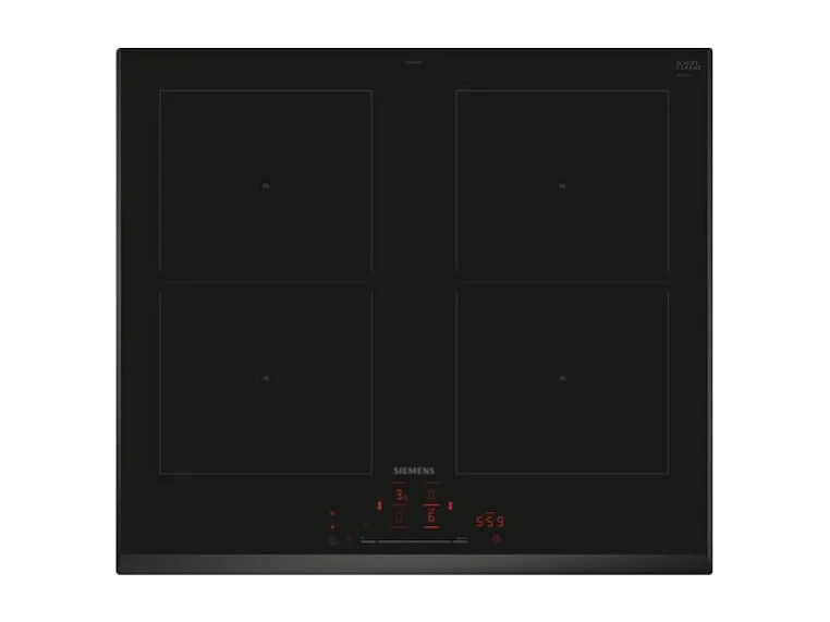 Siemens Table de cuisson à induction 60cm 4 foyers 7400w noir - ED651HQB1E
