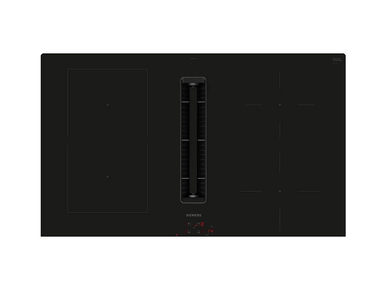 Siemens Table de cuisson aspirante induction 80cm 4 feux 7400w noir - ED811BS16E