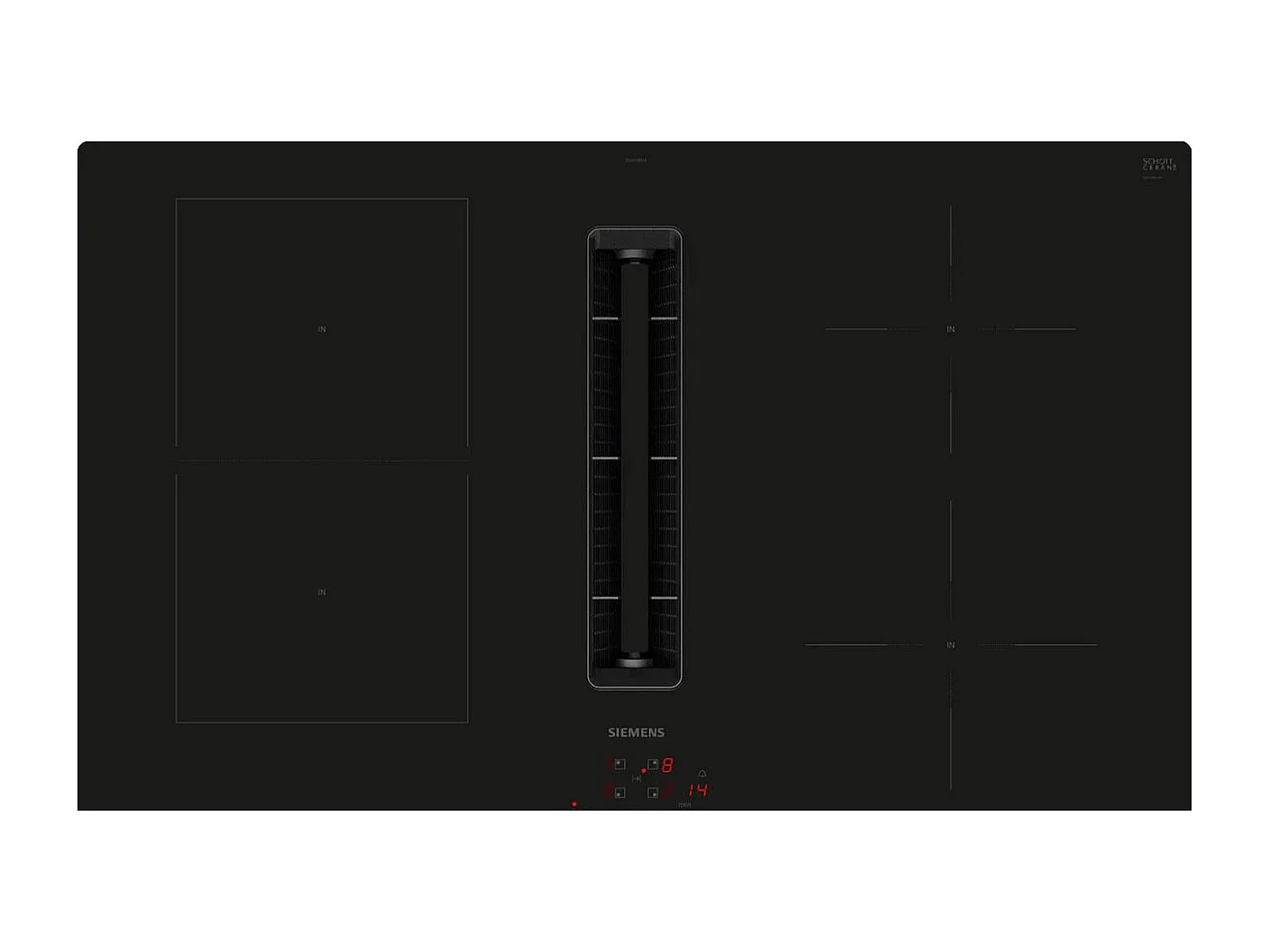 Siemens iQ500 ED811BS16E piano cottura Nero Da incasso 80 cm Piano cottura a induzione 4 Fornelli Cappa da incasso