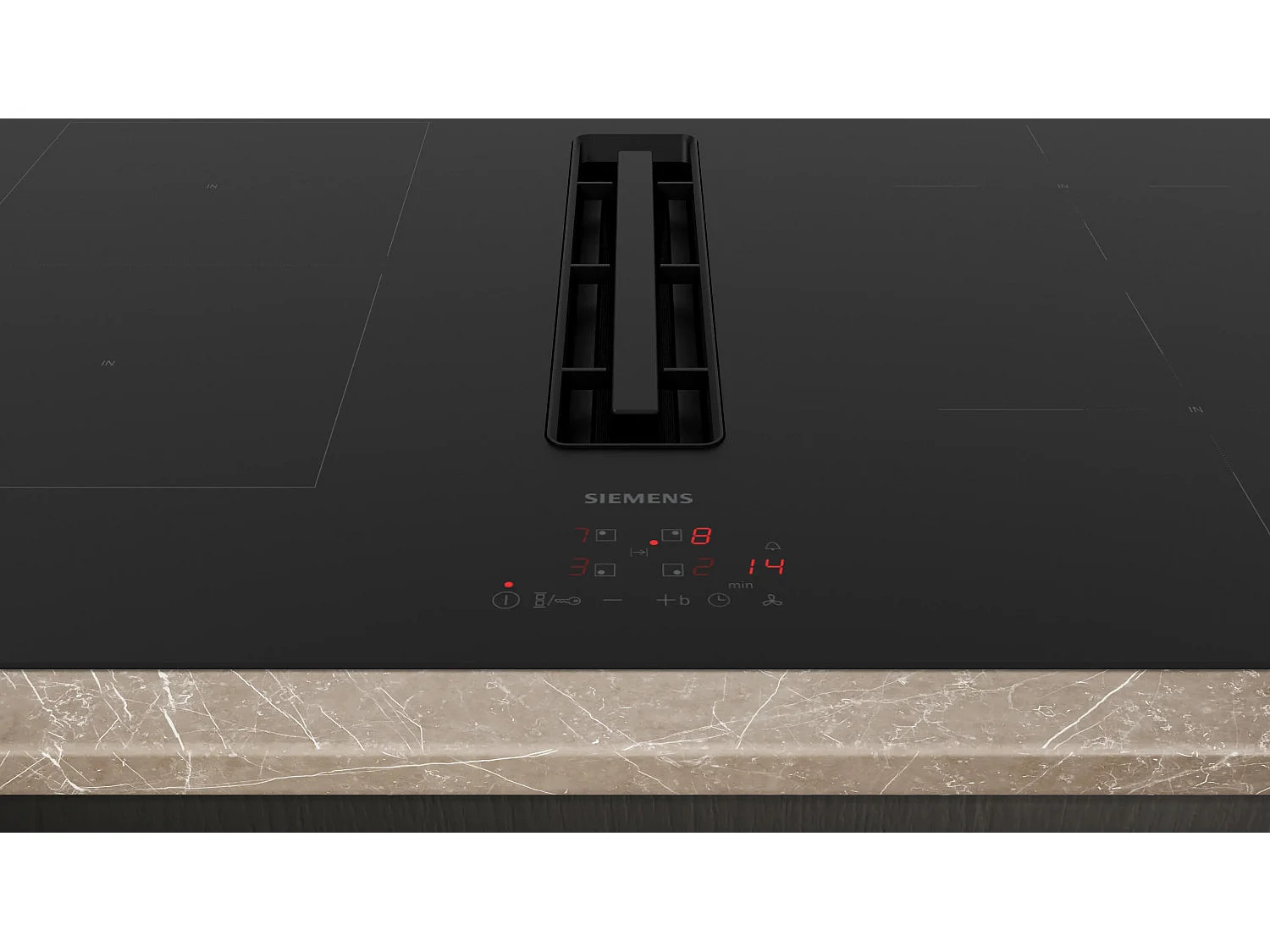 Siemens iQ500 ED811BS16E piano cottura Nero Da incasso 80 cm Piano cottura a induzione 4 Fornelli Cappa da incasso