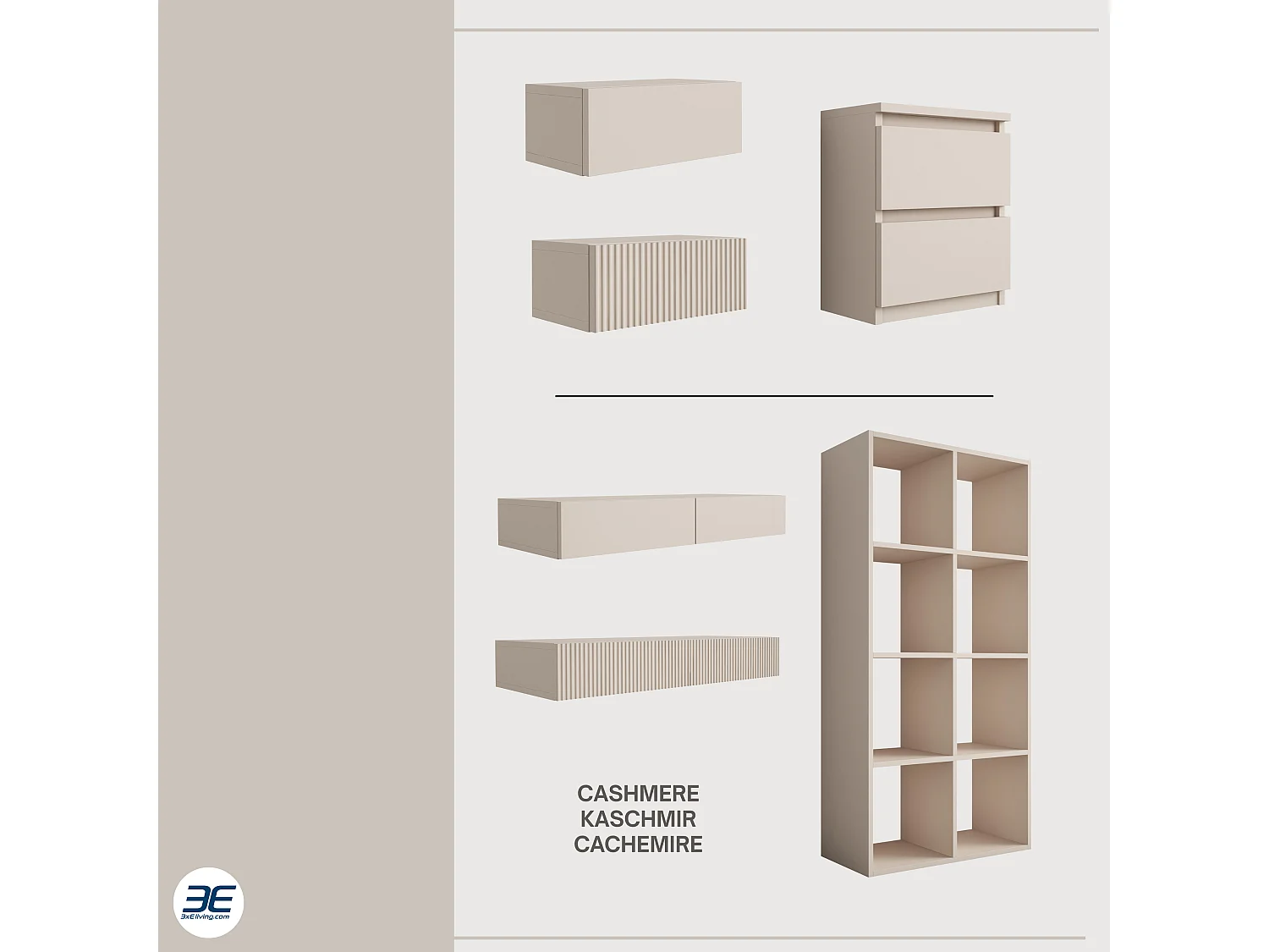 Estante com 8 compartimentos – Cor: Caxemira – 147 × 74 × 30 cm, vertical ou horizontal