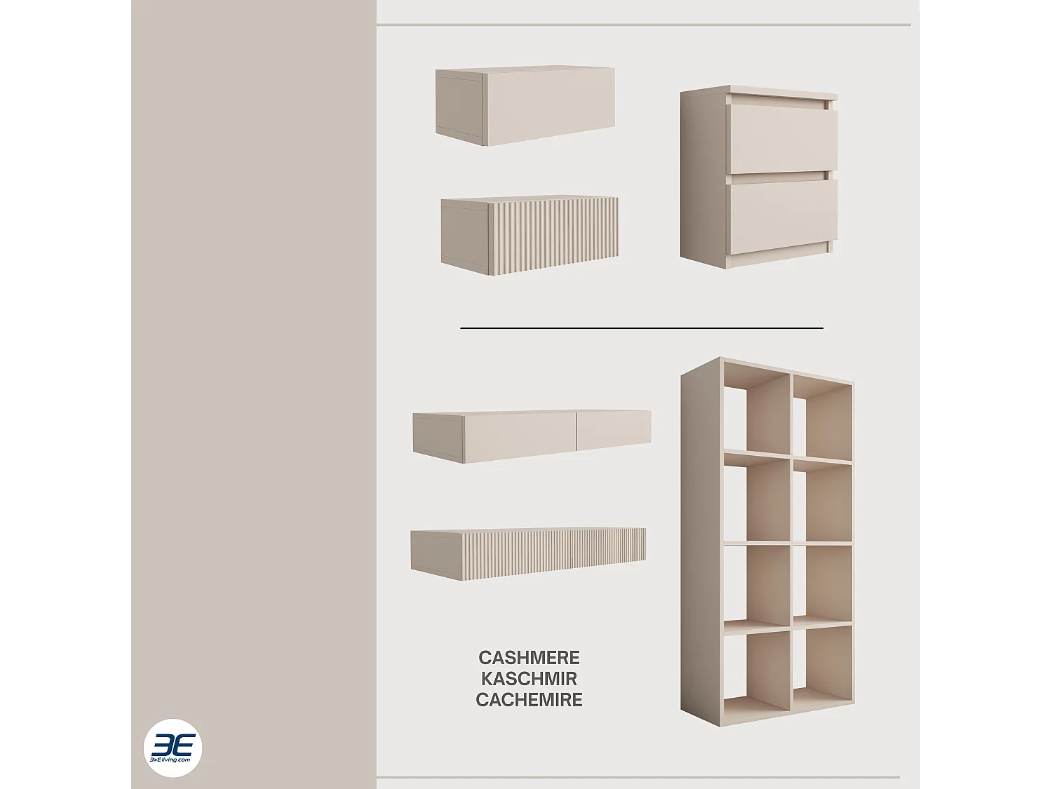 Bibliothèque à 8 compartiments, Couleur : cachemire, 147 × 74 × 30 cm, verticale ou horizontale