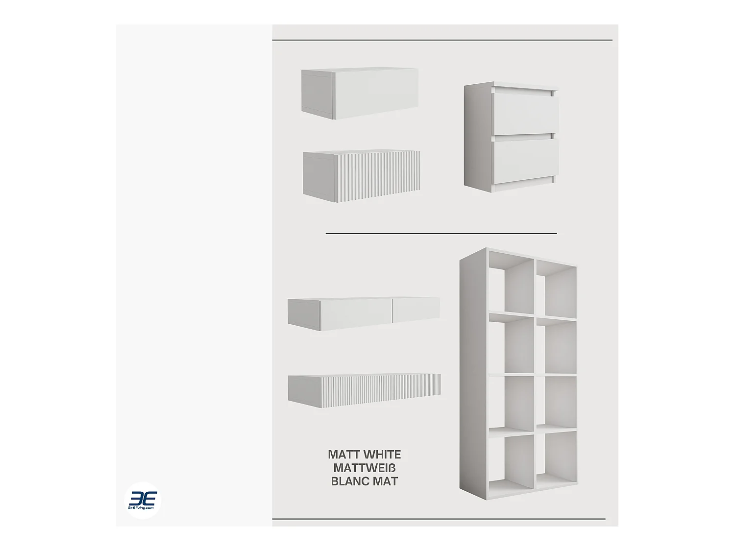 Bibliothèque à 8 compartiments, Couleur : blanc, 147 × 74 × 30 cm, verticale ou horizontale