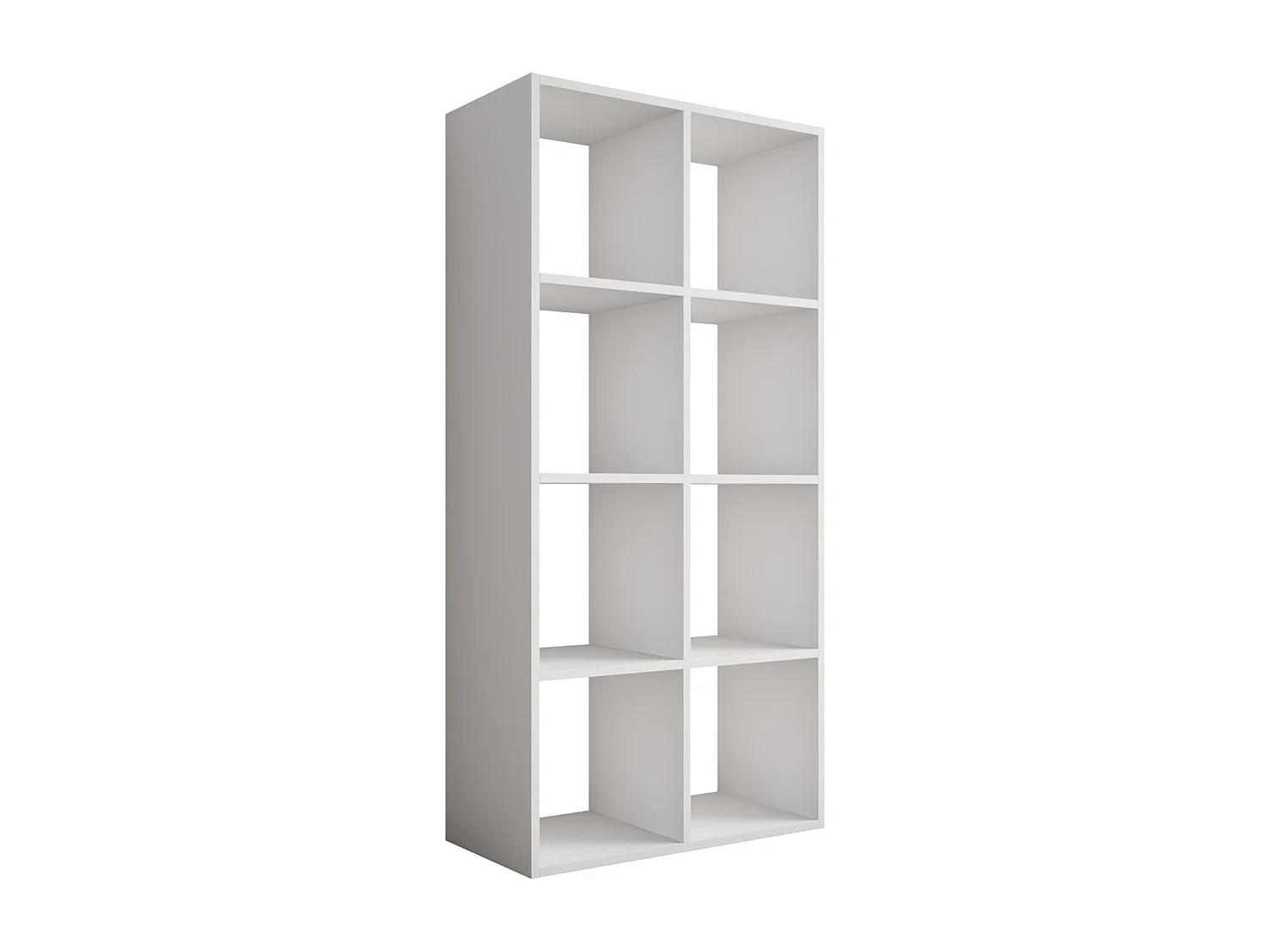 Bibliothèque à 8 compartiments, Couleur : blanc, 147 × 74 × 30 cm, verticale ou horizontale