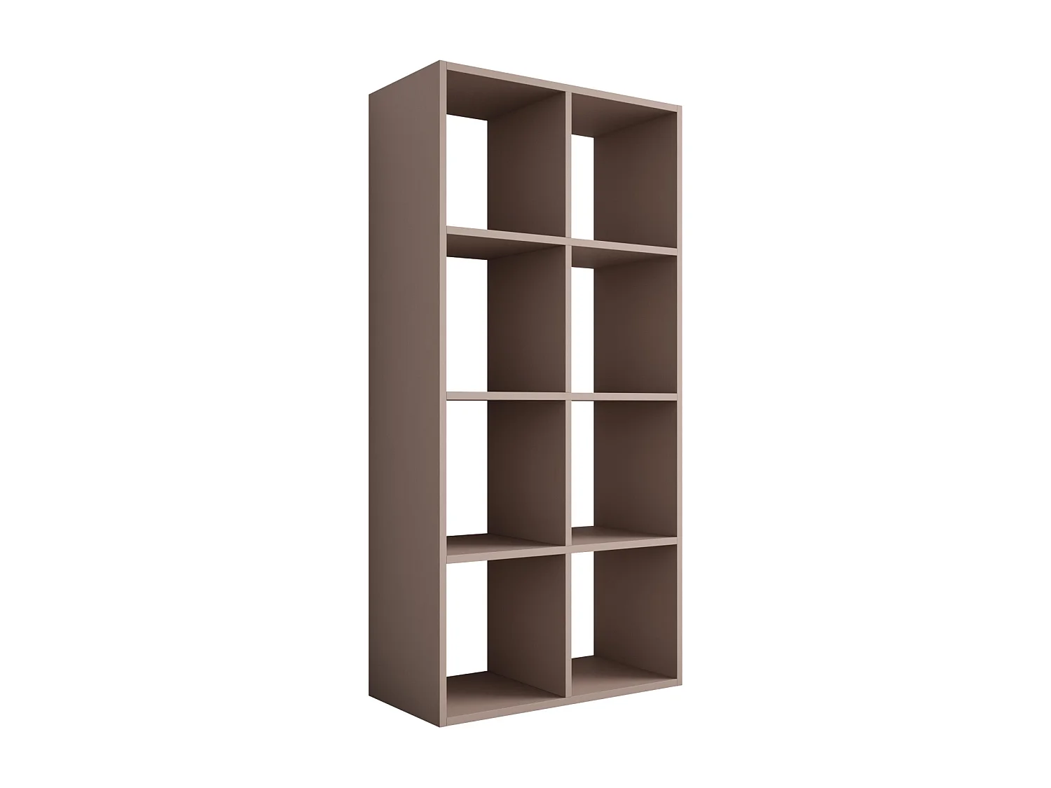 Boekenkast met 8 vakken – Kleur: karamelbruin – 147 × 74 × 30 cm, verticaal of horizontaal