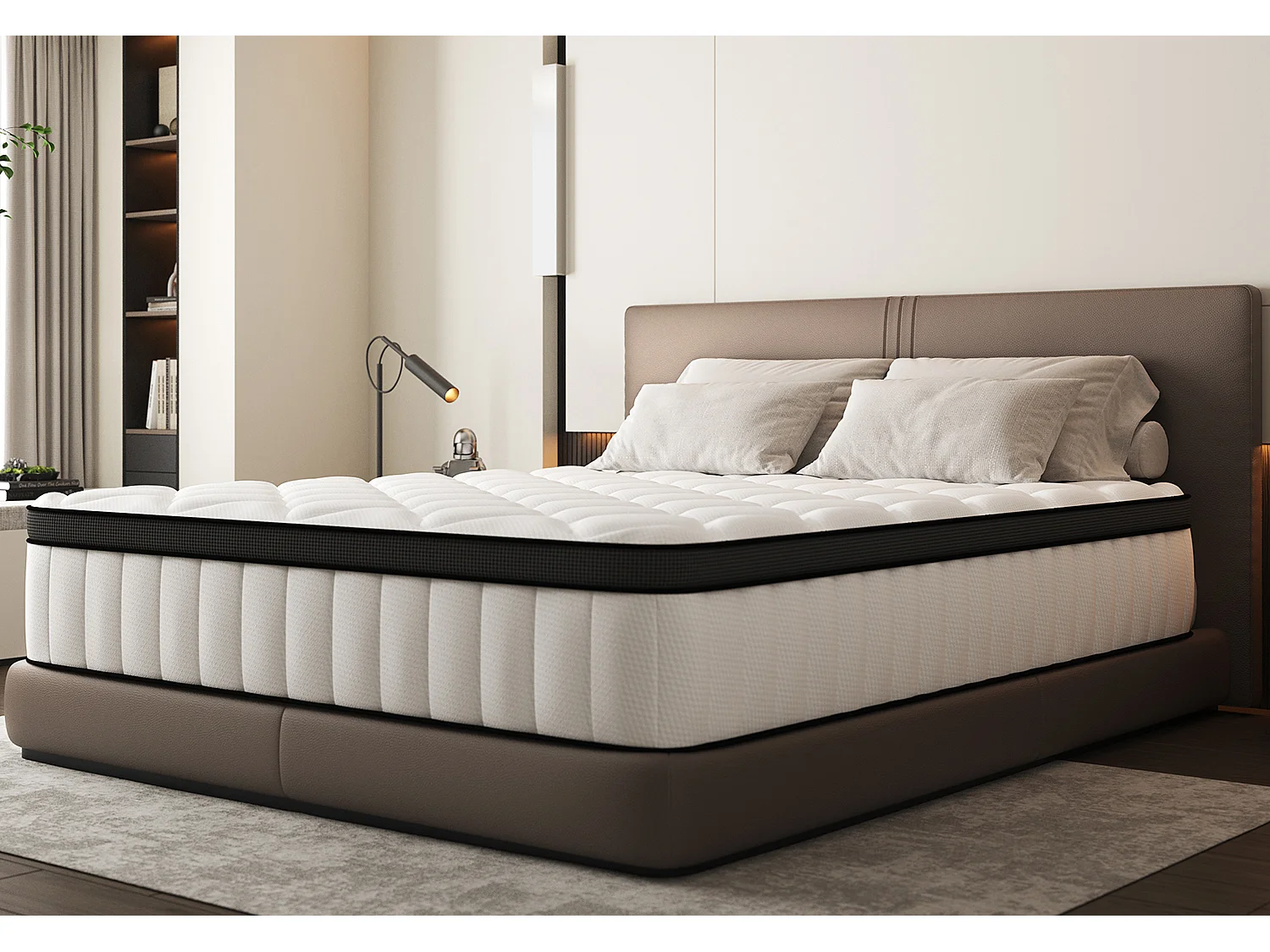 Hiazurm Matelas 90x190 cm,Matelas 90x190 Ressort, matelas ressorts epaisseur 25cm, 7 zones conception, matelas avec drap-housse, mousse à mémoire