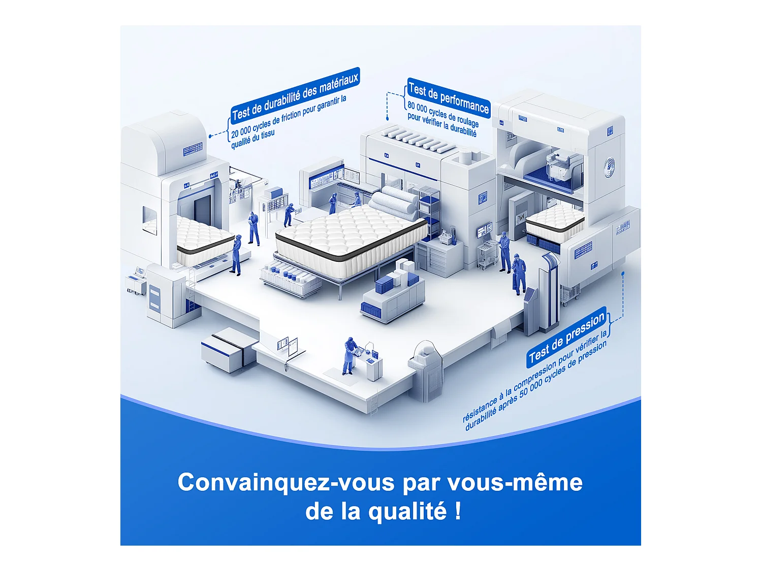 Matelas 140x200 Ressorts EnsachÉs,Matelas 10 couches avec ressorts ensachés,Fermeté H3,Matelas d'Appoint 7 Zones de Confort