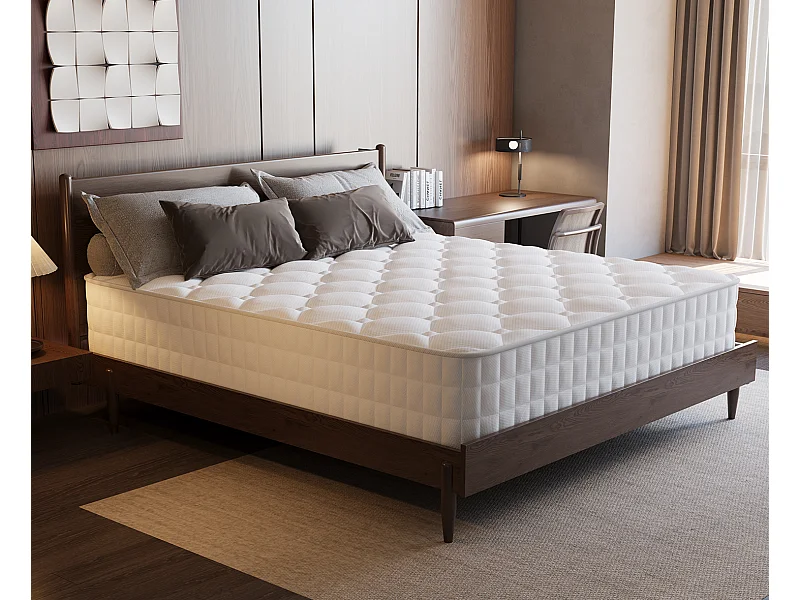 Hiazurm Matelas 140x 190 cm hauteur 22cm 10 couches de confort avec noyau à ressorts niveau de fermeté h3matelas 1 place à 7 zones matelas avec drap