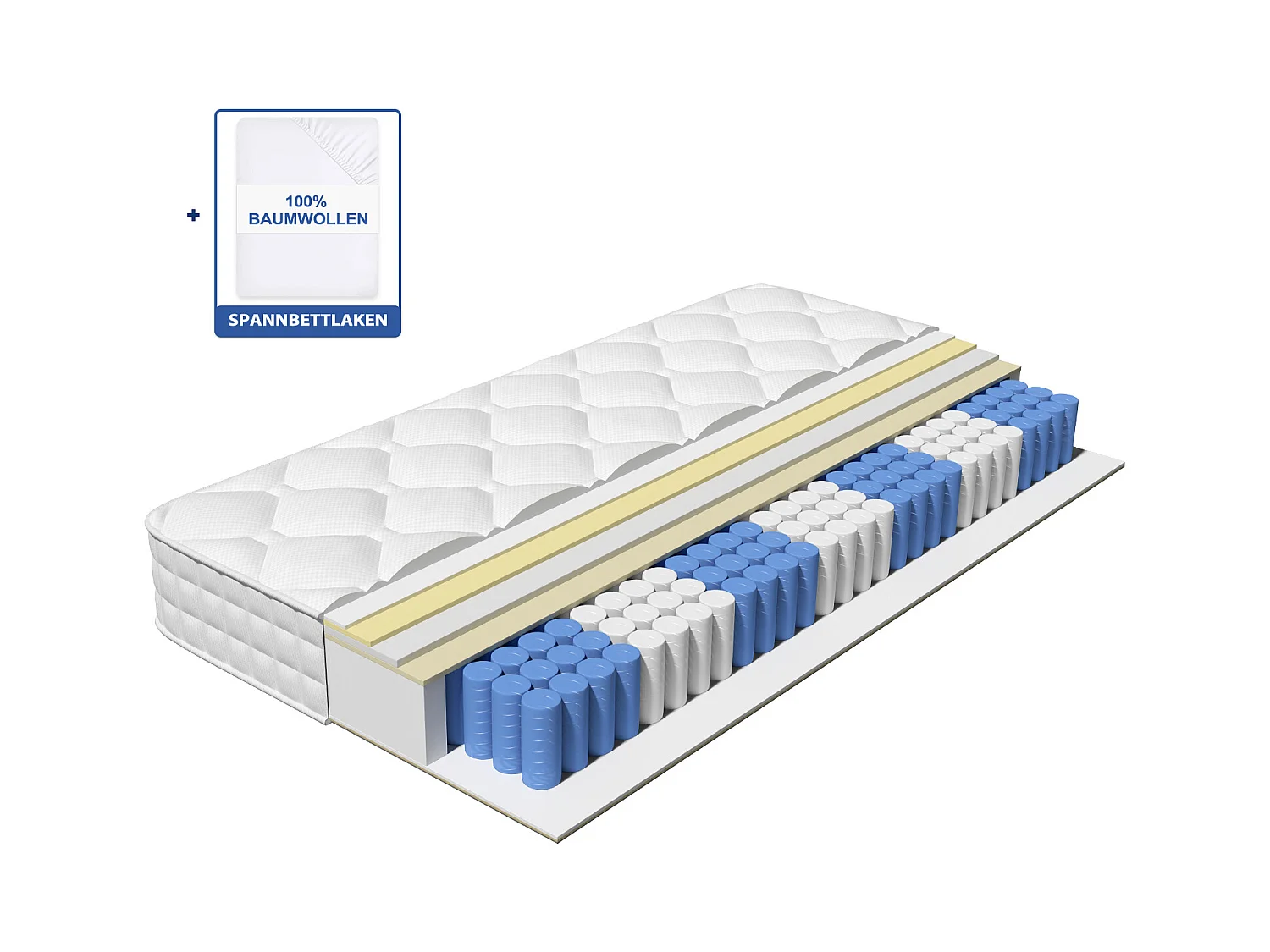 Hiazurm Matelas 90x190 Ressorts EnsachÉs,,mousse ámémoire de forme, hauteur 22 cm 7 zones de confort 90x190 cm ,Ressorts indépendantset silencieux