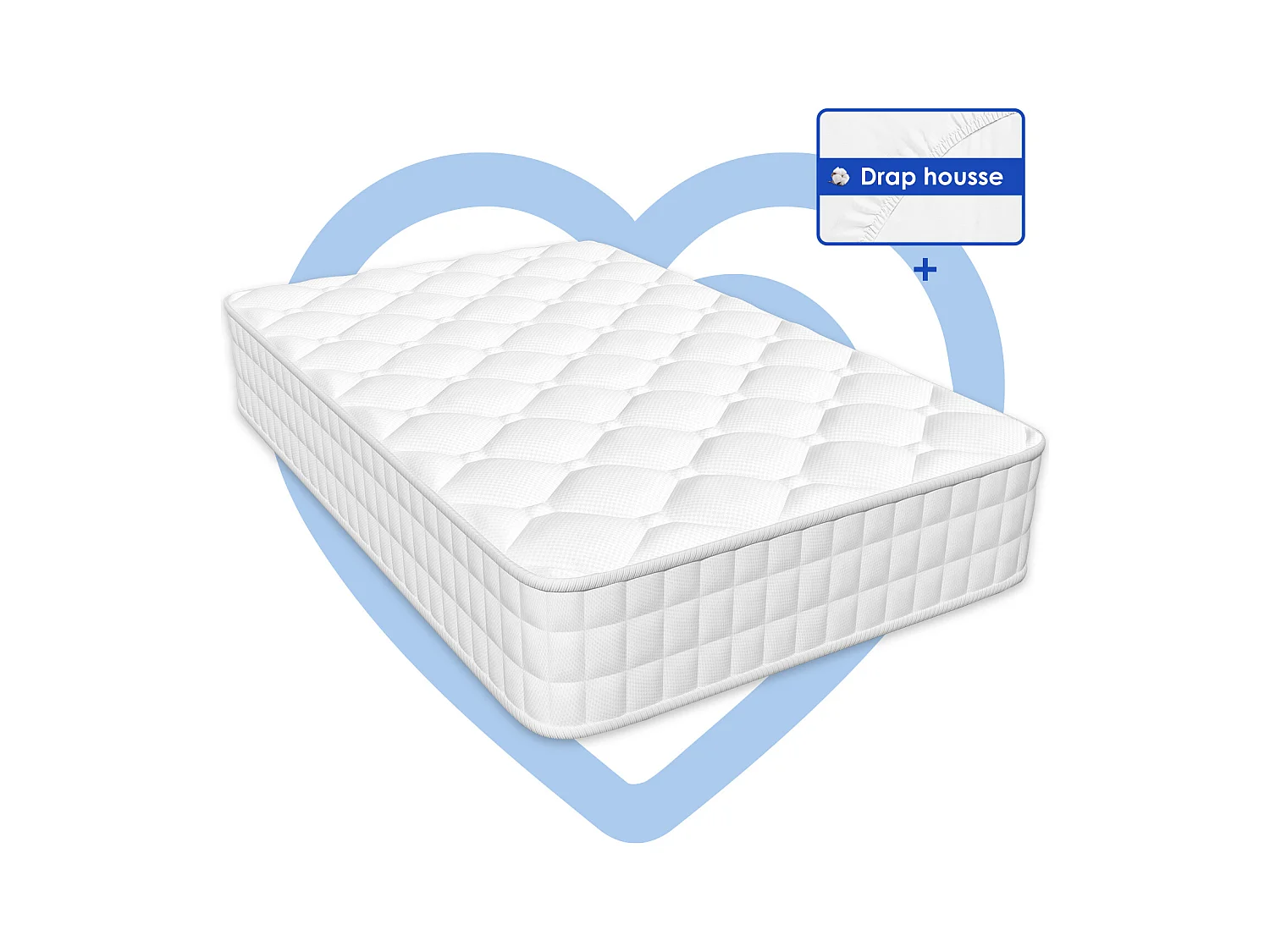Matelas 90x200cmhauteur 22cm 10 couches de confort avec noyau à ressorts niveau de fermeté h3matelas 1 place à 7 zones matelas avec drap-houssehypoallergénique