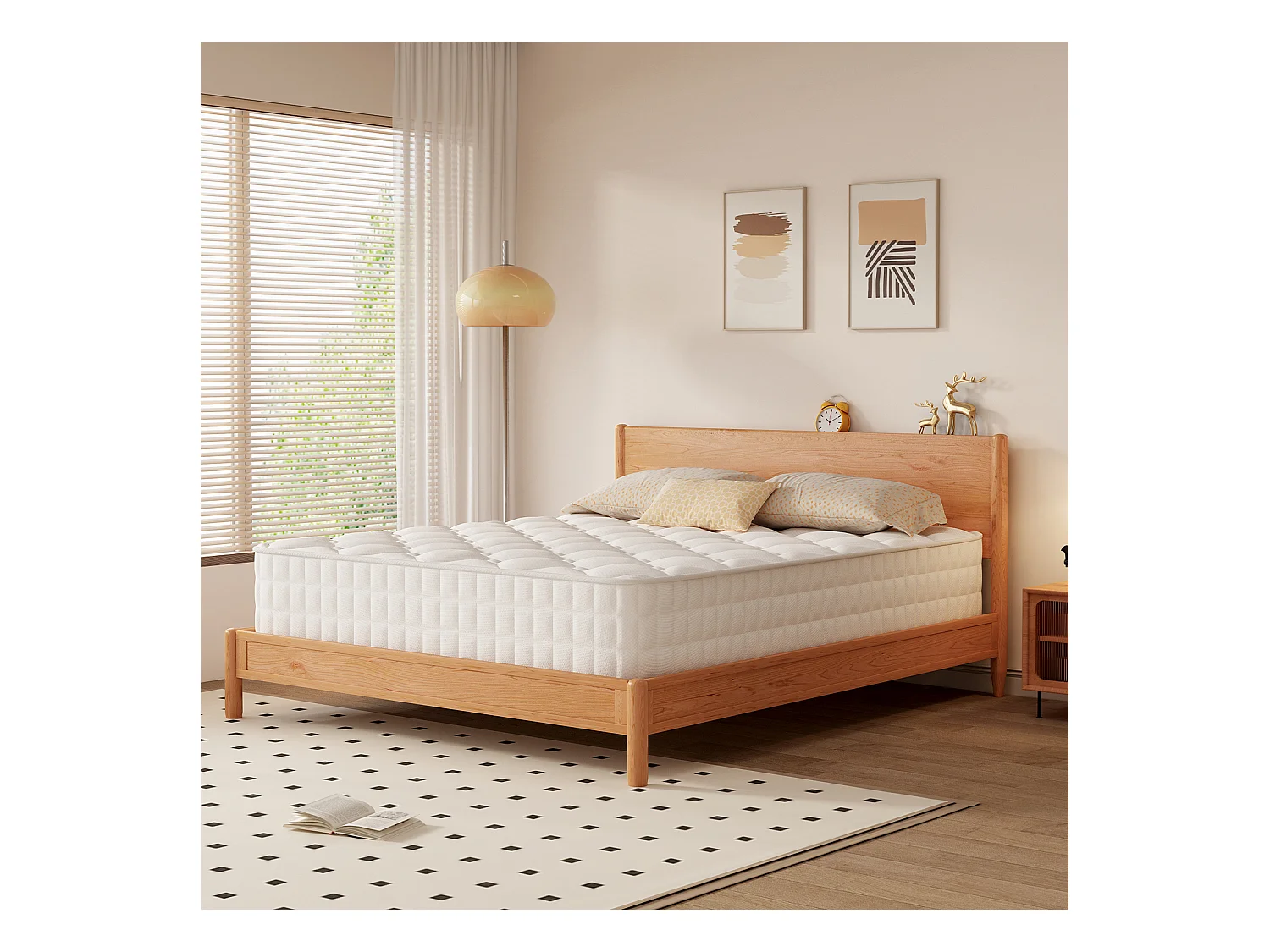 Matelas 90x200cmhauteur 22cm 10 couches de confort avec noyau à ressorts niveau de fermeté h3matelas 1 place à 7 zones matelas avec drap-houssehypoallergénique