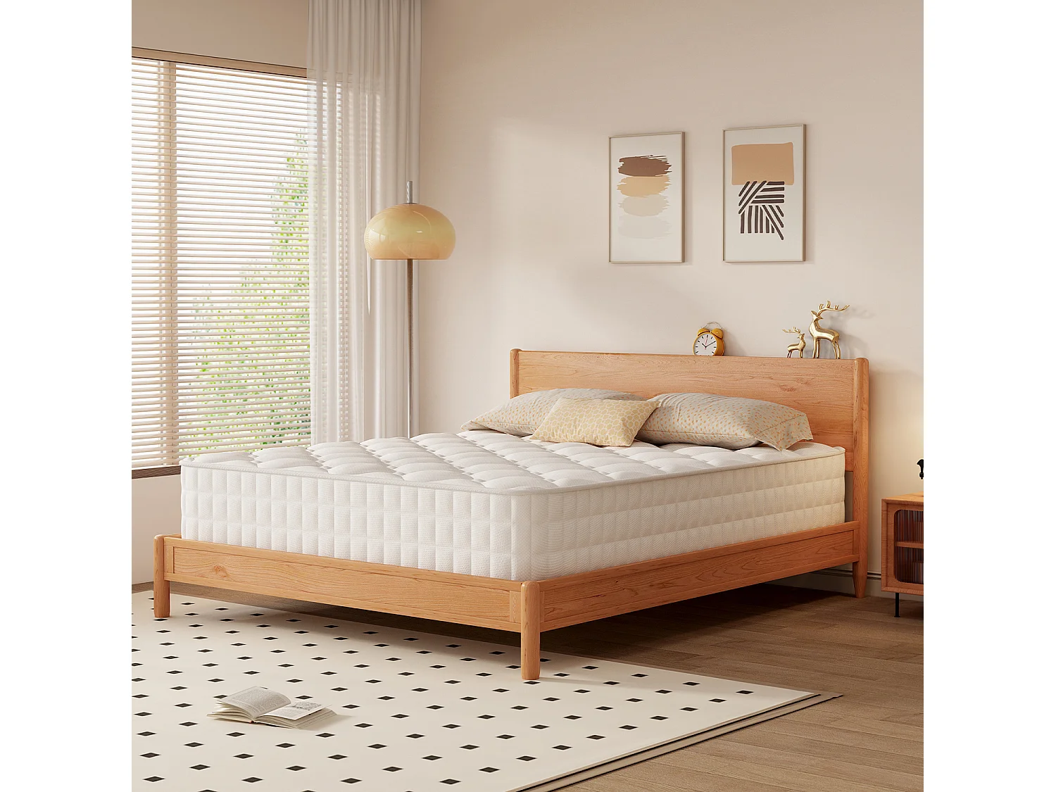 Matelas 90x200cmhauteur 22cm 10 couches de confort avec noyau à ressorts niveau de fermeté h3matelas 1 place à 7 zones matelas avec drap-houssehypoallergénique