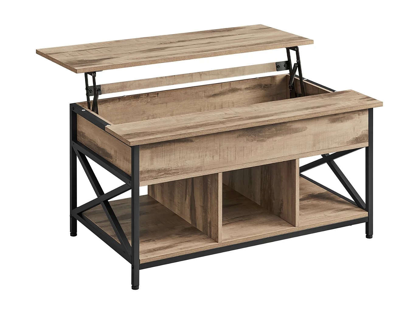 Table basse relevable AZALEA 95x60 x H. 48cm en chêne imité