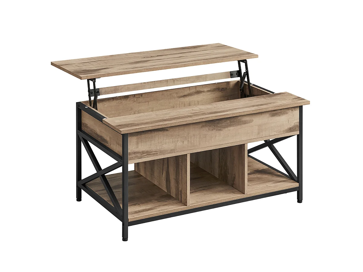 Table basse relevable AZALEA 95x60 x H. 48cm en chêne imité