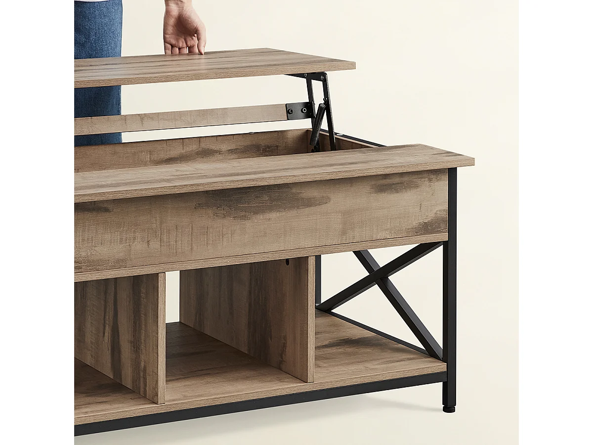 Table basse relevable AZALEA 95x60 x H. 48cm en chêne imité