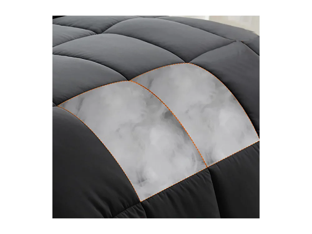 Couette 220x240 cm INRE - 350g/m² Microfibre - Réversible - Chaude - Lavable en Machine - Anti Acariens - Gris