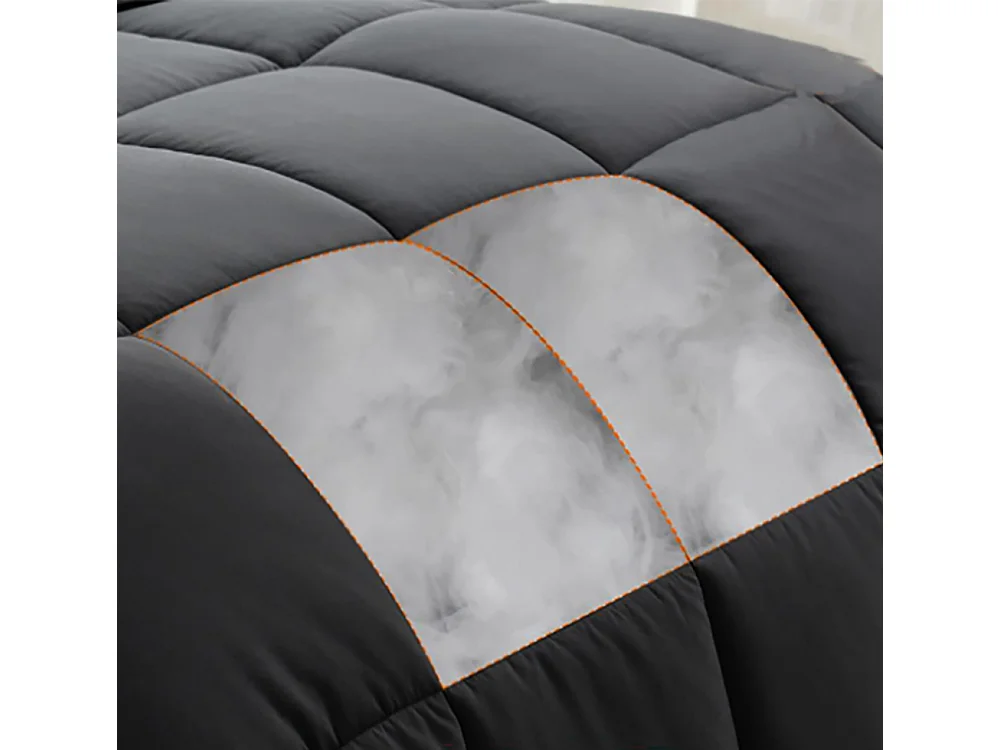 Couette 220x240 cm INRE - 350g/m² Microfibre - Réversible - Chaude - Lavable en Machine - Anti Acariens - Gris