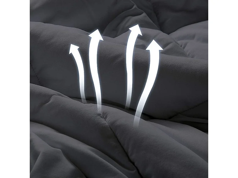 Couette 220x240 cm INRE - 350g/m² Microfibre - Réversible - Chaude - Lavable en Machine - Anti Acariens - Gris