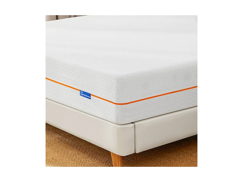 Matelas 160x200 cm havenlyhome mémoire de forme, épaisseur 25 cm, oeko-tex, confort ferme, indépendance de couchage, orange