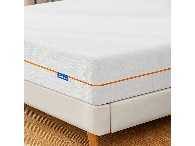 Matelas 160x200 cm havenlyhome mémoire de forme, épaisseur 25 cm, oeko-tex, confort ferme, indépendance de couchage, orange