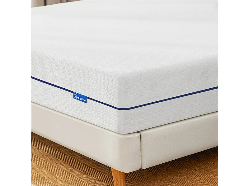 Materasso 140x190 cm Havenlyhome, memory foam, spessore 25 cm, Oeko-Tex, comfort rigido, posizione di riposo indipendente, blu