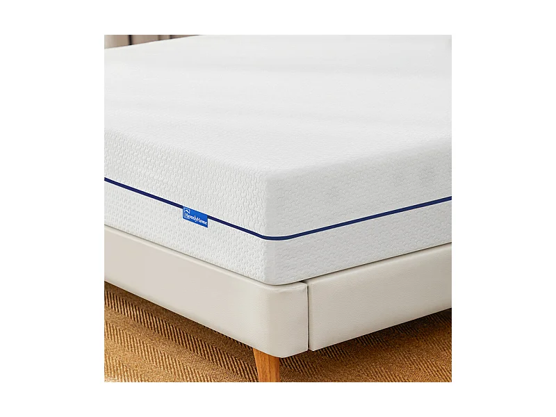 Matelas 160x200 cm havenlyhome mémoire de forme, épaisseur 25 cm, oeko-tex, confort ferme, indépendance de couchage, bleu