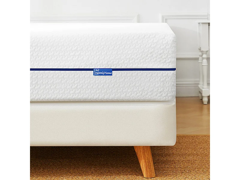 Matelas 160x200 cm havenlyhome mémoire de forme, épaisseur 25 cm, oeko-tex, confort ferme, indépendance de couchage, bleu