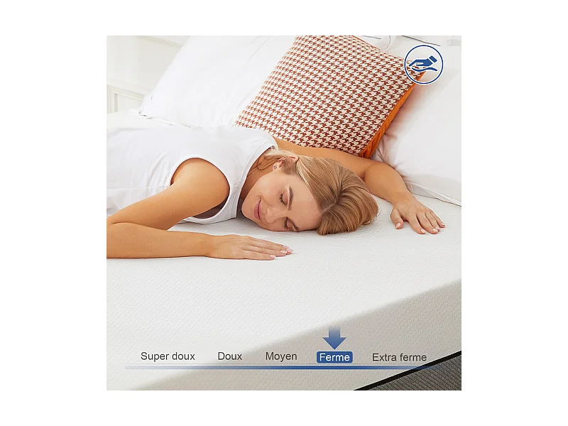 Matelas 160x200 cm havenlyhome mousse à mémoire de forme, épaisseur 25 cm, oeko-tex, confort ferme, indépendance de couchage