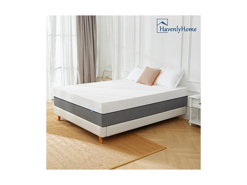 Colchón 160x200 cm Havenlyhome, 25 cm de grosor, Espuma viscoelástica, con certificación Oeko-Tex, firmeza y postura independiente